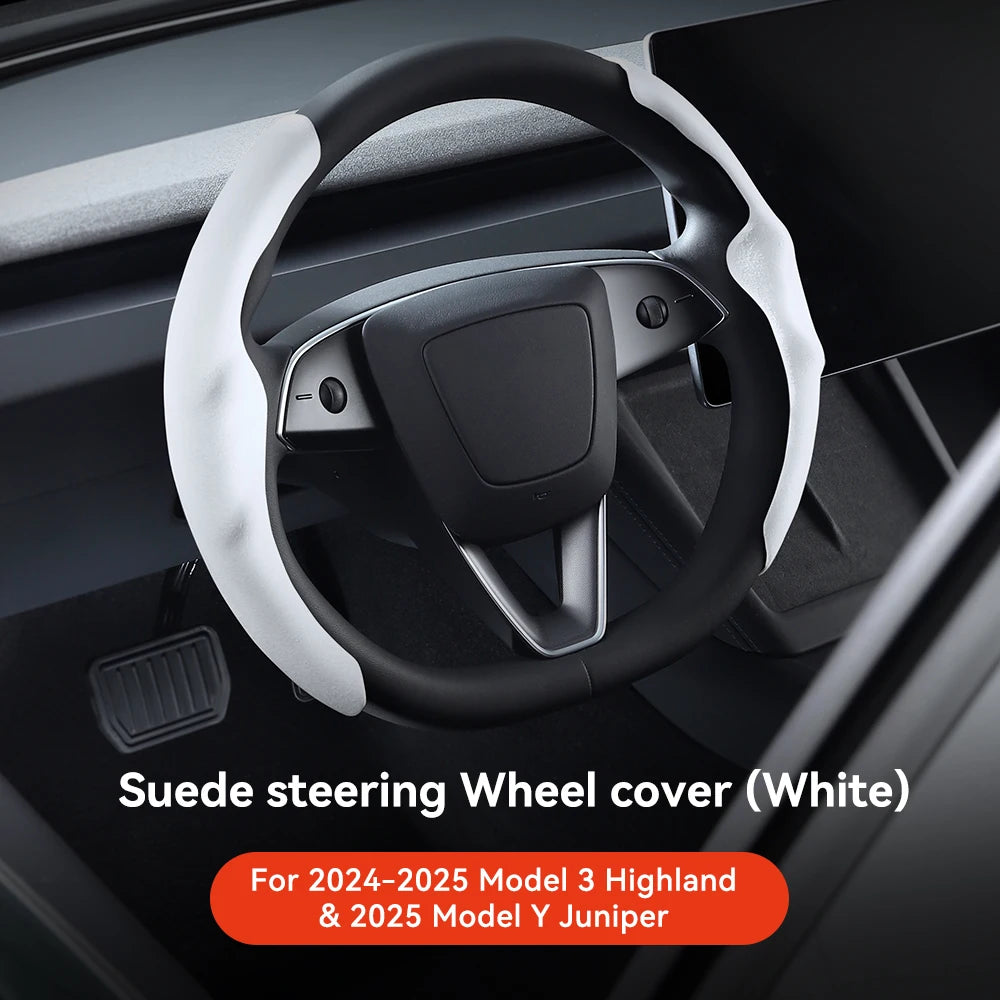 Suede Steering Wheel For Tesla Model 3/Y