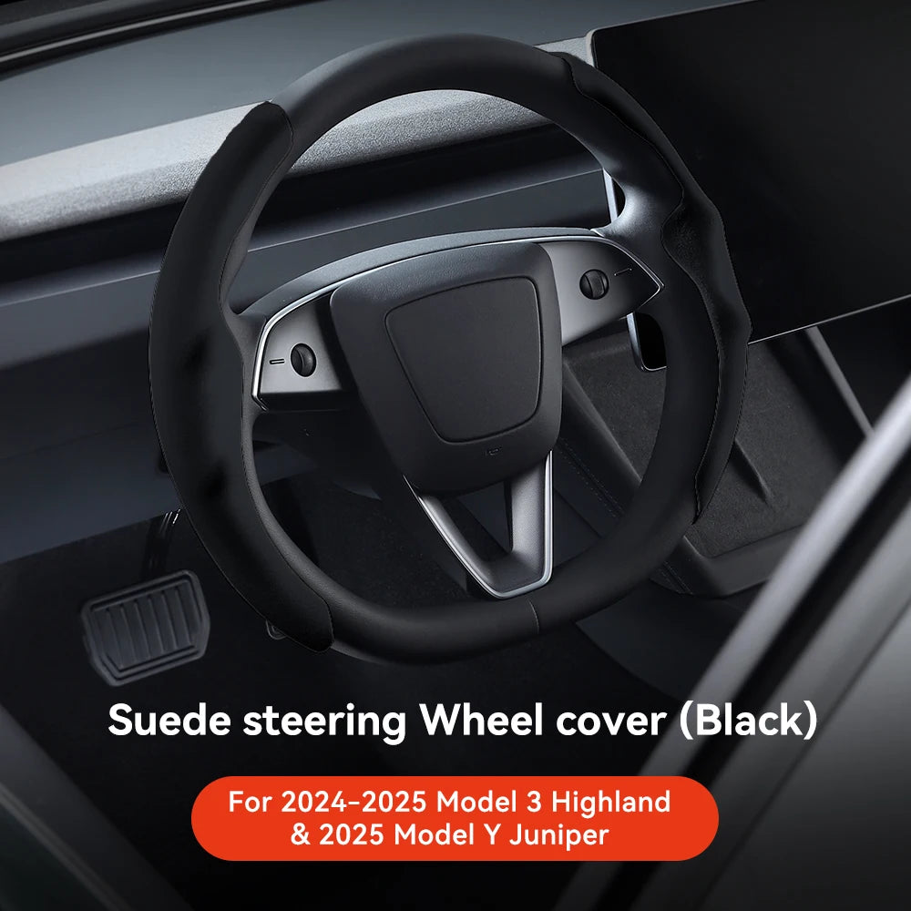 Suede Steering Wheel For Tesla Model 3/Y