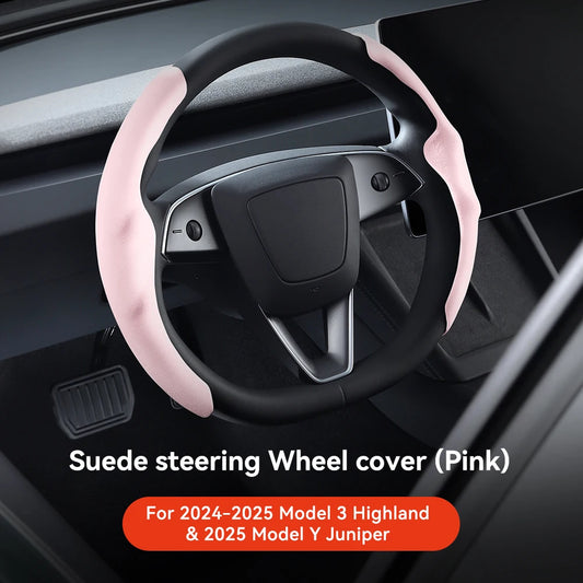 Suede Steering Wheel For Tesla Model 3/Y